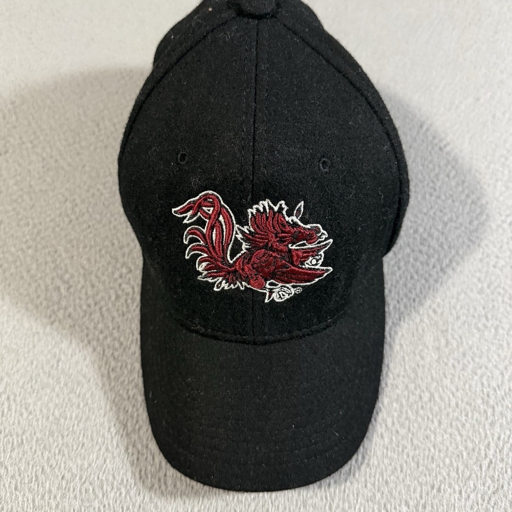 Vintage South Carolina Gamecocks Wool Hat Cap Fitted 7 1/8 Black NCAA Zephyr Y2K